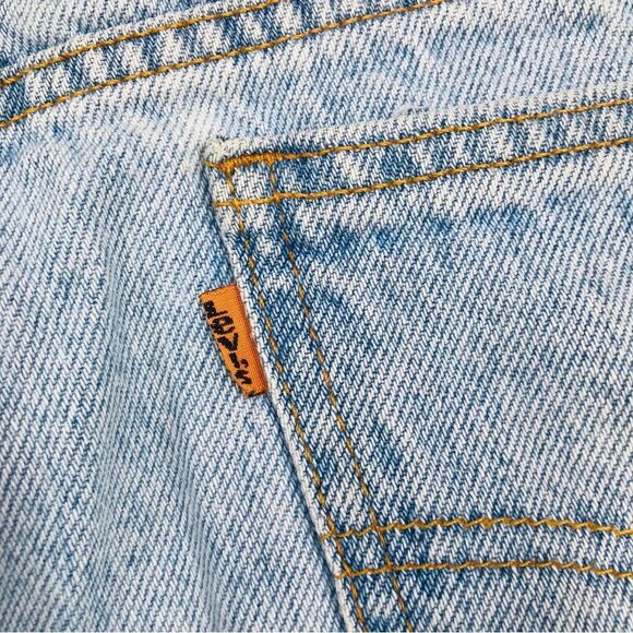 Vintage 90s LEVIS 550 Bermuda Orange Tab Jean Shorts Relaxed Fit 80s Size 31 - Picture 6 of 12